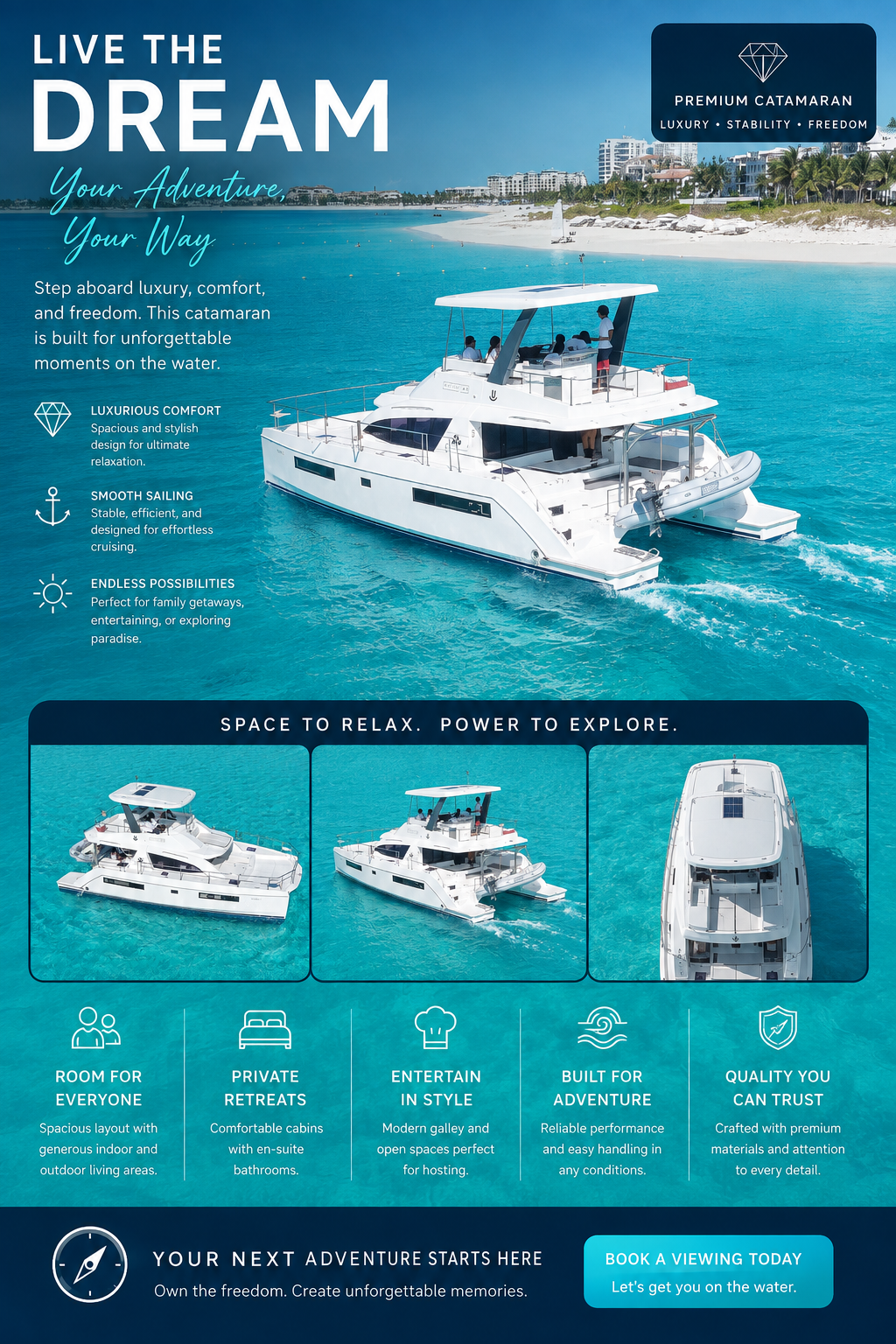 Premium Catamaran charter in Turks & Caicos